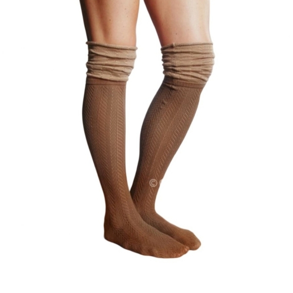 NWOT Grace & Lace Brown boot socks w Boot Cuffs - Picture 1 of 3